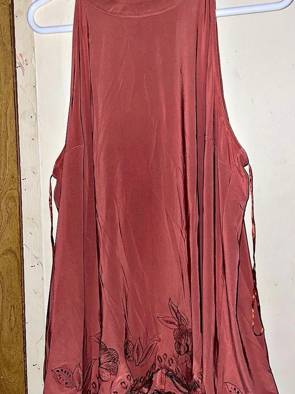 Davina Floral Embroidered Tank in Pink XL